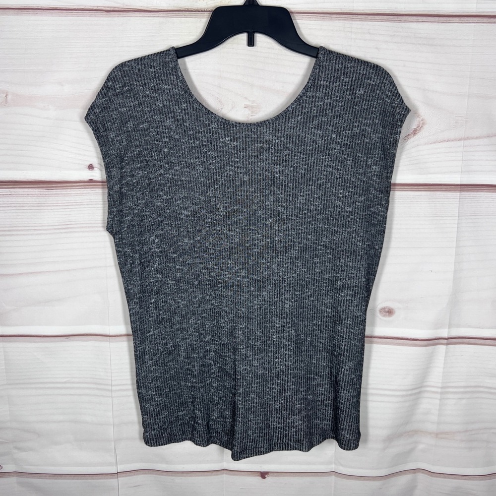 Rag & Bone Jean Top Womens XS Gray Twist Back Ribbed Knit Sleeveless Scoop Neck